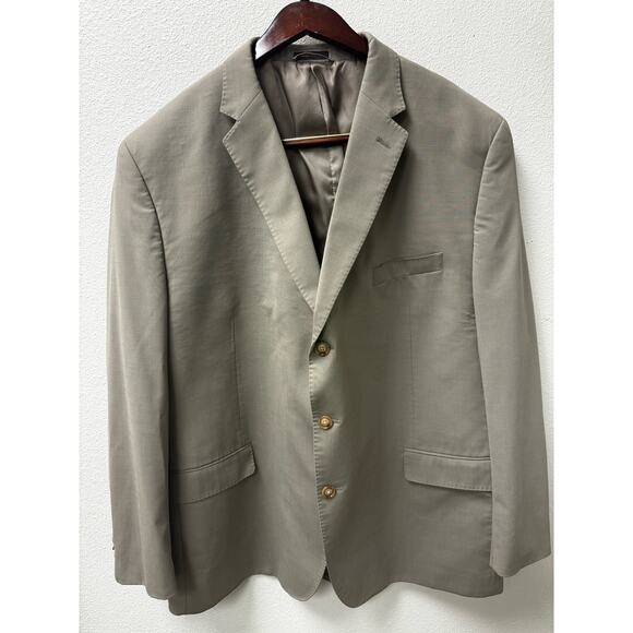 Macy's Sean Jean Men’s‎ Blazer Coat 50R Khaki - Picture 1 of 7